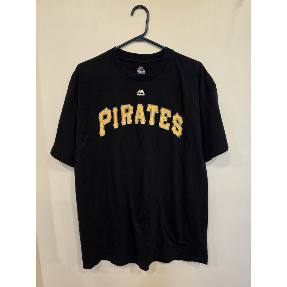 Pittsburgh Pirates Gerrit Cole #45 Black T-shirt Size XL Majestic MLB Baseball